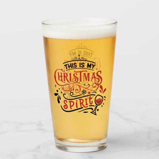 Verre C'Est Mon Esprit De Noël Funny Pint Glass (Devant (rempli))