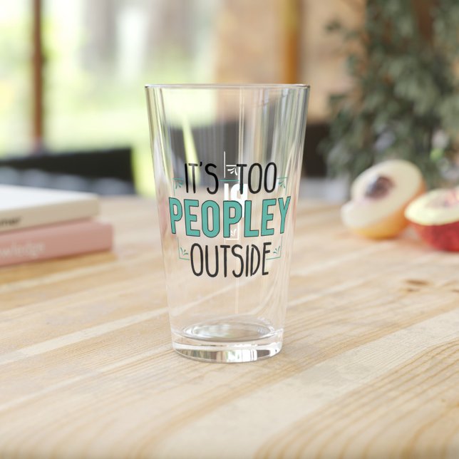 Verre C'Est Trop Populaire Dehors Introvert Papa Anniver (Funny Introvert Gag Clear Glass)