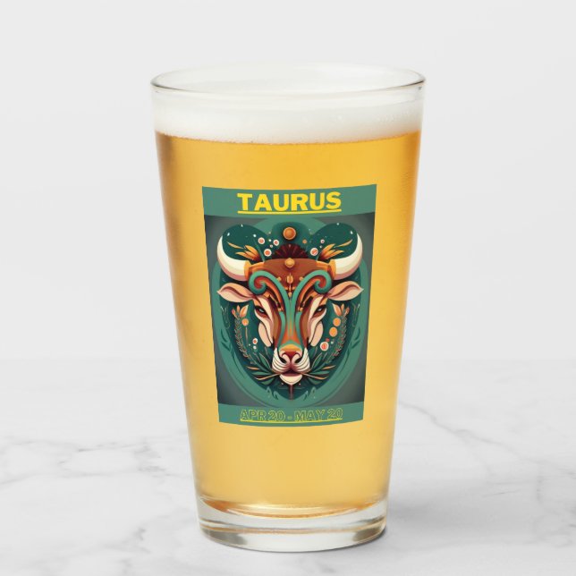 Verre C'est votre anniversaire -Taurus : 20 avr - 20 mai (Devant (rempli))