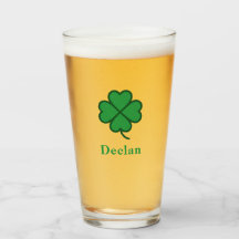 Chanceux Irlandais Quatre Feuille Verte avec Nom d