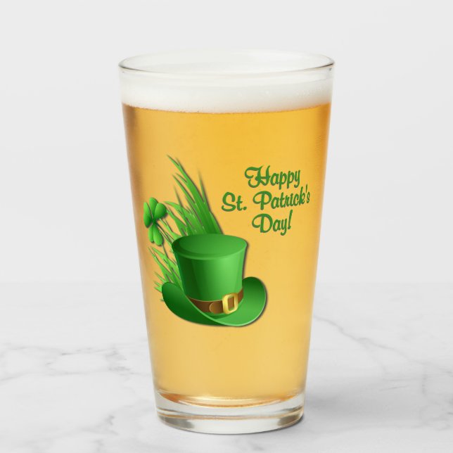 Verre Chapeau irlandais Joyeux St Patrick's Day  (Devant (rempli))