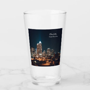 Verre Charlotte North Carolina City Skyline Nuit
