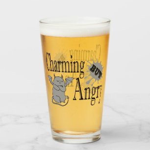 Verre Charming mais en colère petit chat diable drôle ci