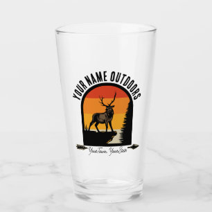 Verre Chasse AJOUTER LE NOM À L'Extérieur Deer Elk Wilde