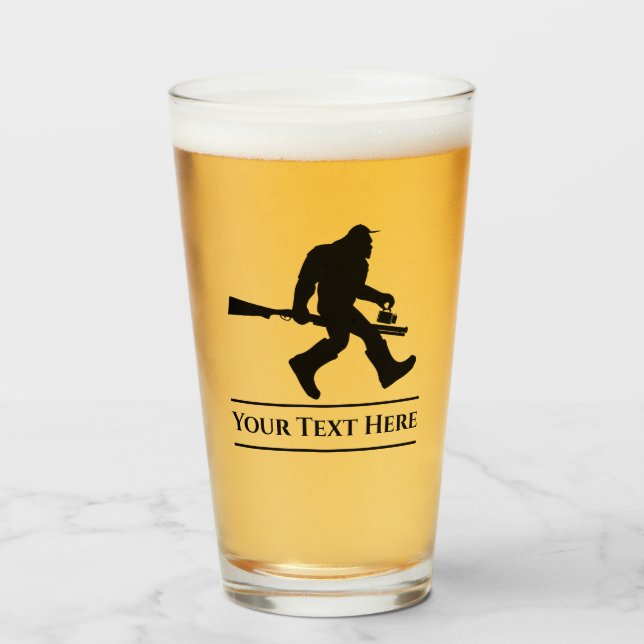 Verre Chasse Personnalisée Sasquatch Funny Beer Glass Tu (Devant (rempli))