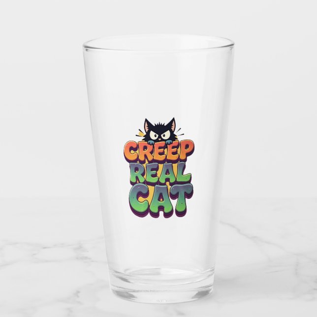 Verre Chat Creeper Réel (Devant)
