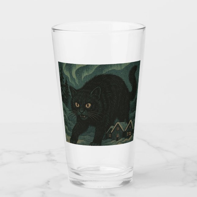 Verre Chat de Noël islandais Yule  (Devant)
