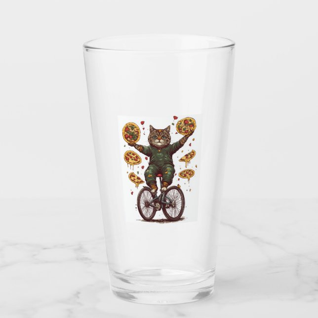 Verre Chat de snack de cirque � Drôle de chat jongleur d (Devant)