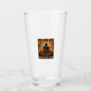 Verre Chat d'Halloween Miaou Maison de Sorcière Vintage