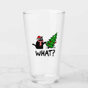 Verre Chat drôle Ce Chat Noir Poussant Arbre de Noël T-