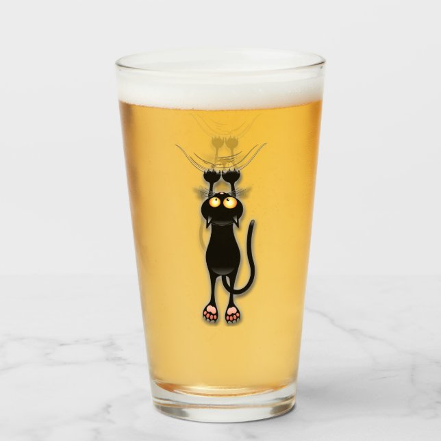 Verre Chat drôle Personnage Grattant Tissu (Devant (rempli))
