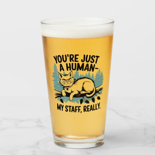 Verre Chat Grumpy - 'Vous êtes juste un humain, mon pers (Devant (rempli))