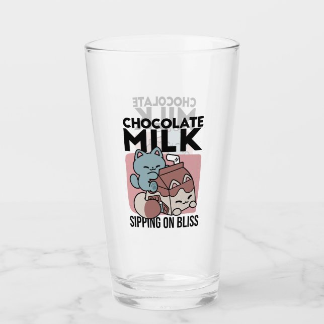 Verre Chat Mignon Lait Chocolat – Boisson Confortable et (Devant)