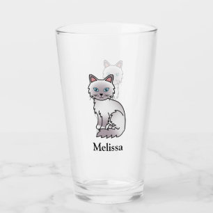 Verre Chat mignon Lilac Point Birman / Ragdoll & nom