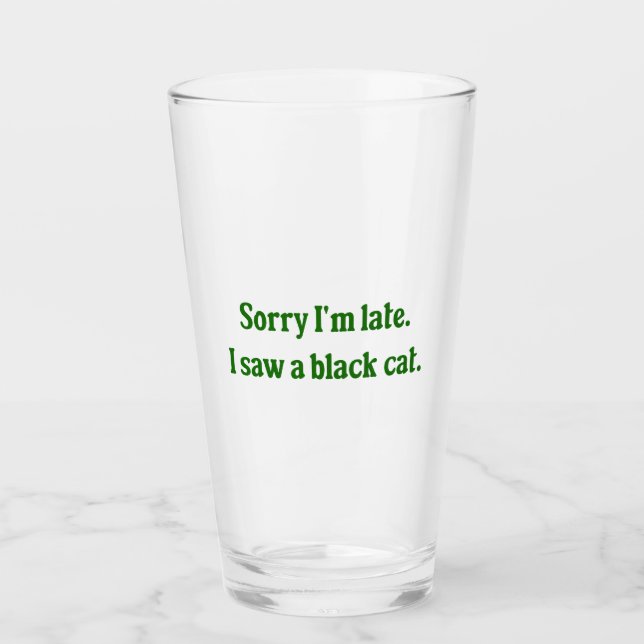 Verre Chat noir amusant (Devant)