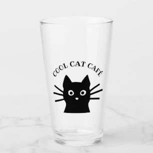 Verre Chat noir frais personnalisé