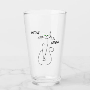 Verre Chat noir Slinky Miaou Miaou Texte personnalisé Ye