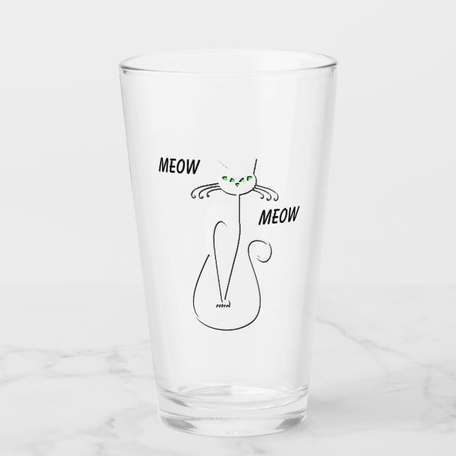 Verre Chat noir Slinky Miaou Miaou Texte personnalisé Ye (Devant)
