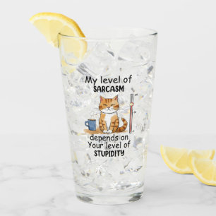 Verre Chat Sarcastique - Drôle Orange Art