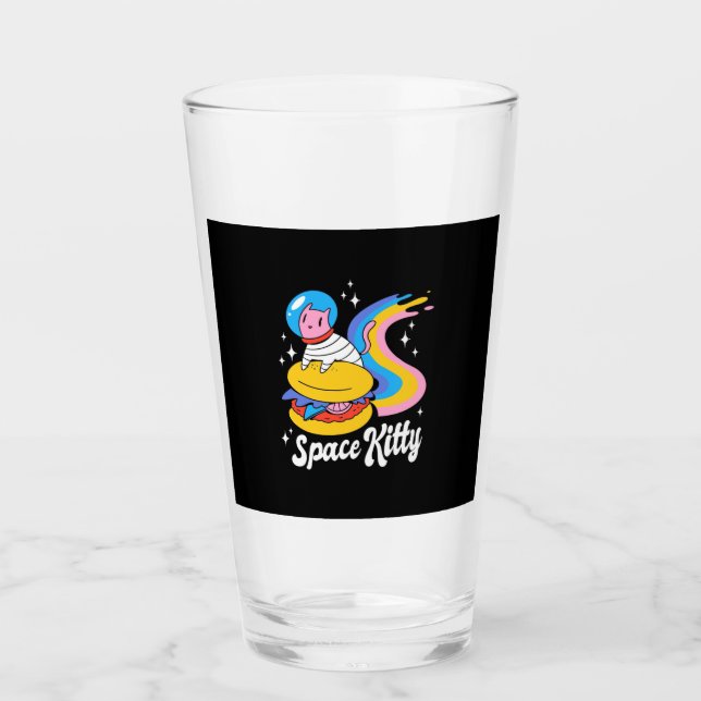 Verre Chat spatial astronaute (Devant)
