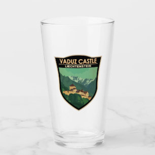 Verre Château de Vaduz Liechtenstein Voyage Badge Vintag