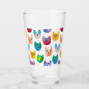 Verre Chats aquarelles et amis