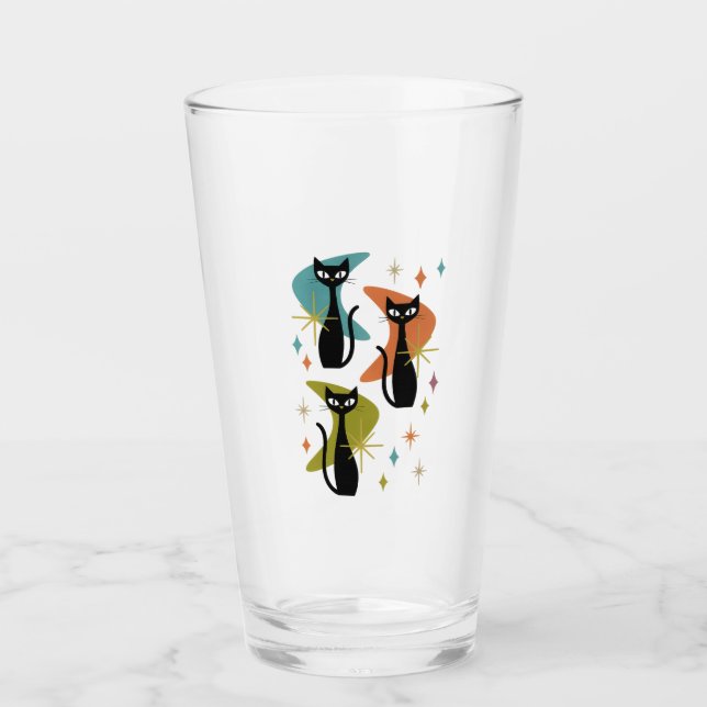 Verre Chats atomiques avec Boomerangs Retro Boire Glass  (Devant)