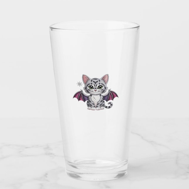 Verre chatte brodée T-shirt classique (Devant)