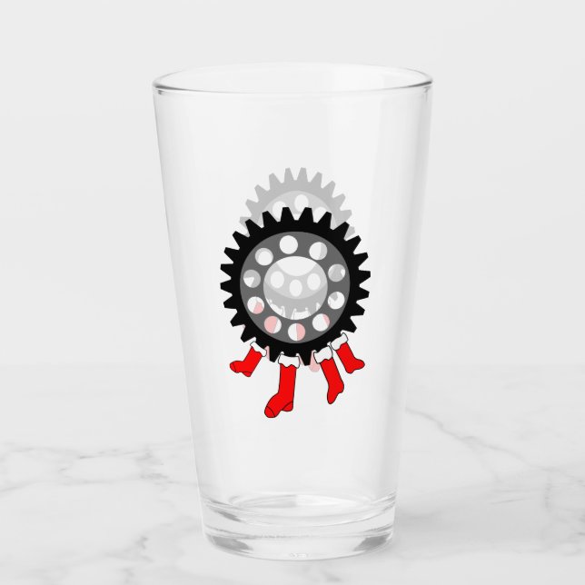 Verre Chaussettes de Noël à engrenages mécaniques (Devant)