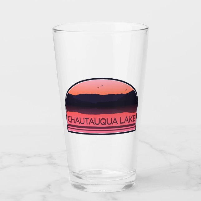 Verre Chautauqua Lake New York Red Sunrise (Devant)