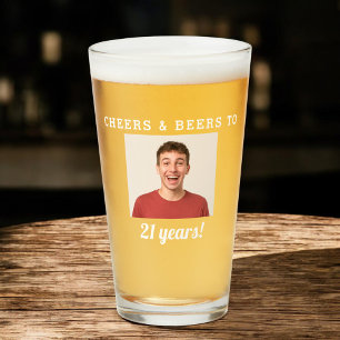 Verre Cheers & Beers 21 Ans Photo Anniversaire