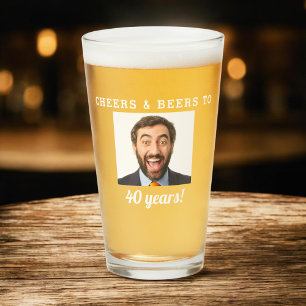 Verre Cheers & Bières 40 ans Anniversaire Photo