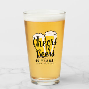 Verre Cheers & Bières Adulte N'Importe Quel Âge Annivers