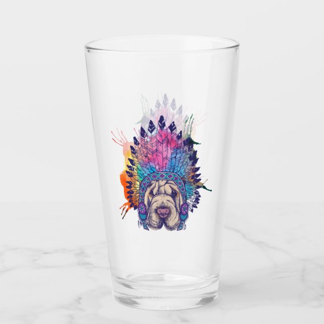 Verre Chef indien indigène de Sharpei (Devant)