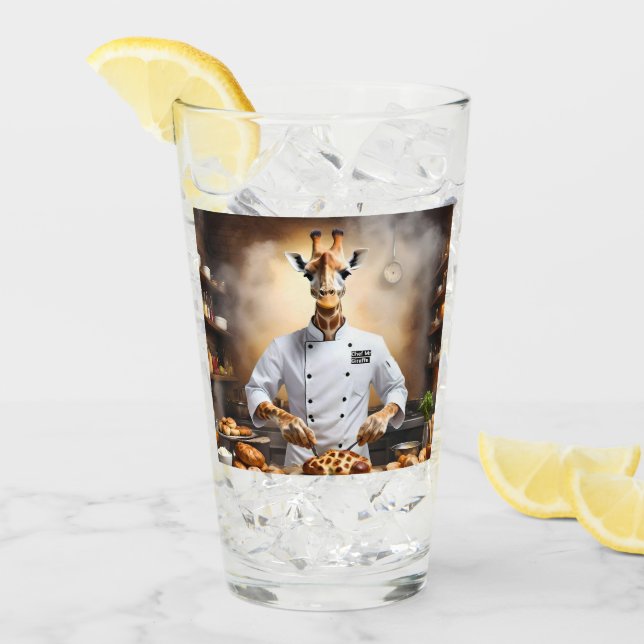 Verre Chef Pâtissier Girafe : Atteindre de Nouveaux Somb (Devant glace)
