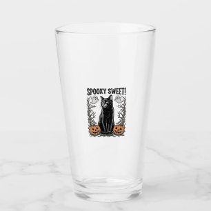 Verre Chemise avec gravure Halloween vintage de chat noi