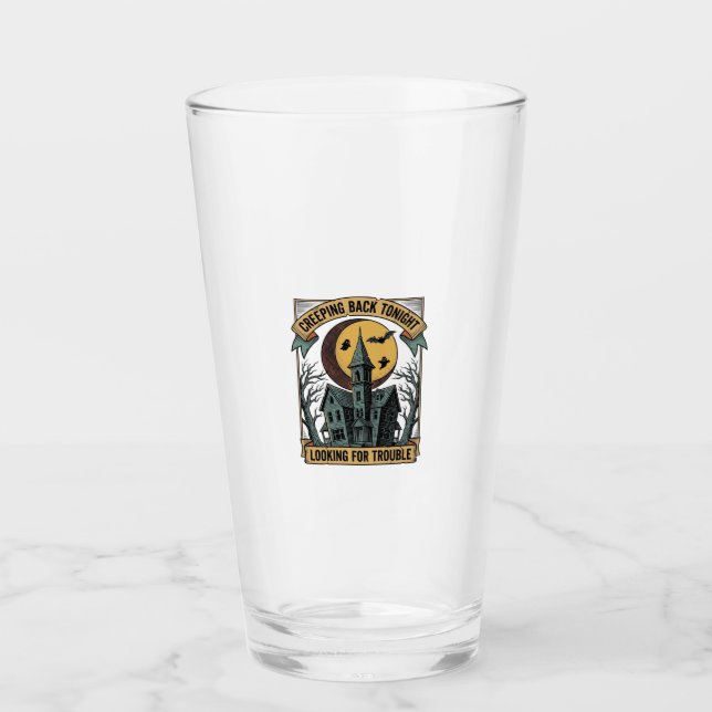 Verre Chemise de maison hantée avec manoir effrayant gra (Devant)