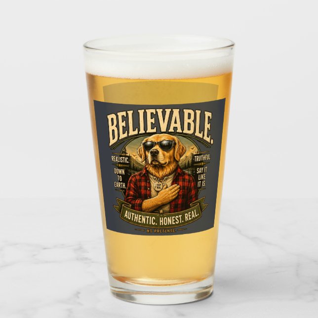 Verre Chemise de style de vie drôle et honnête crédible (Devant (rempli))