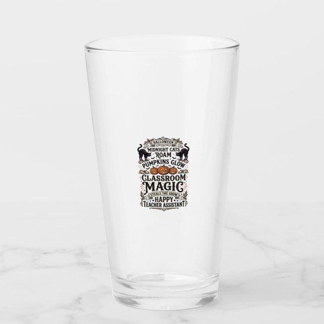 Verre Chemise d'Halloween d'Assistant d'Enseignant avec  (Devant)