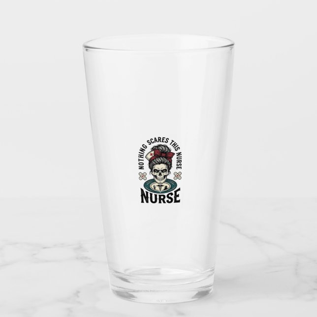 Verre Chemise d'infirmière Halloween Graphique de crâne  (Devant)