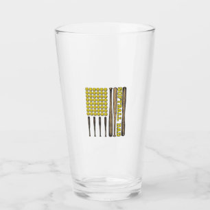 Verre Chemise vectorielle vintage bat et balle de softba