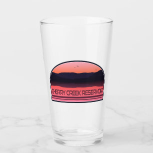 Verre Cherry Creek Réservoir Colorado Red Sunrise