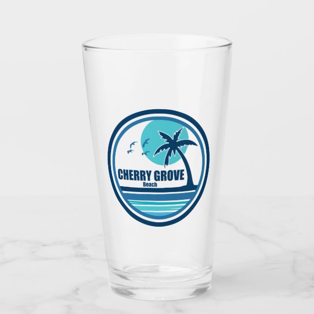 Verre Cherry Grove Beach Caroline du Sud Palm Tree Birds (Devant)