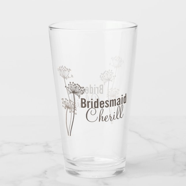 Verre Chervil moderne encre de fleur art marron faveur m (Dos)