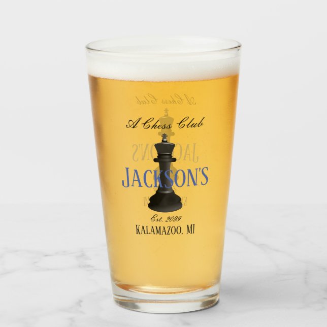 Verre Chess Club w Classic King Dessin Pint Bière Soda (Devant (rempli))