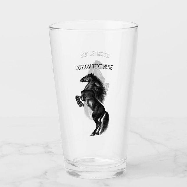 Verre Cheval sauvage noir droit - Dessin - Ajouter votre (Devant)