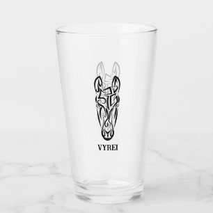 Verre Cheval tribal noir et blanc