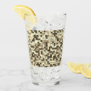 Verre Chevauchement de petits carrés, tons marron à beig