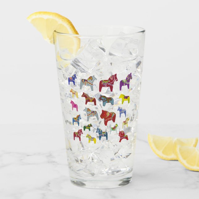 Verre Chevaux Dala multicolores (Devant glace)