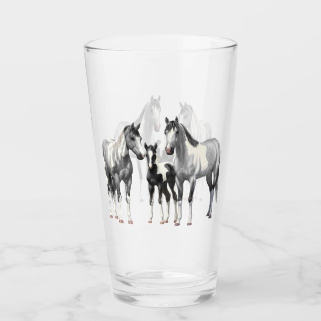 Verre Chevaux de canne à peinture gris rose (Devant)